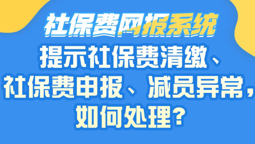 社保费网报系统提示社保费清缴、社保费申报、减员异常，如何处理？