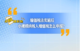 办税便利贴｜增值税法实施后，小规模纳税人增值税怎么申报？